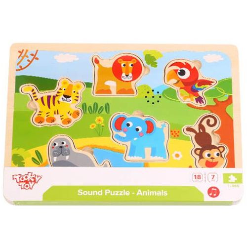 Tooky Toy Drvena slagalica sa zvukom Sound Puzzle Animals TL065  slika 2