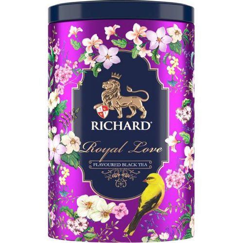 Richard Royal Love - Crni cejlonski čaj sa bergamotom, narandžom i vanilom, 80g rinfuz, VIOLET metalna kutija 16203301 slika 1