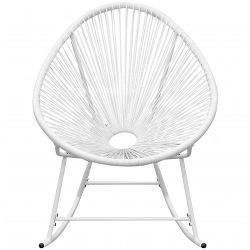 Vrtna stolica za ljuljanje od poliratana bijela slika 21