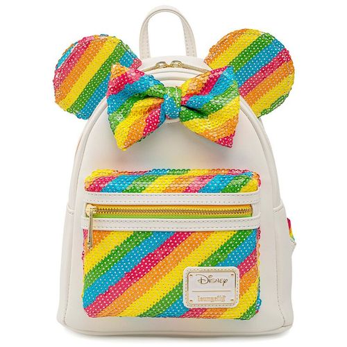 Loungefly mini ruksak Disney Sequin Rainbow Minnie slika 1