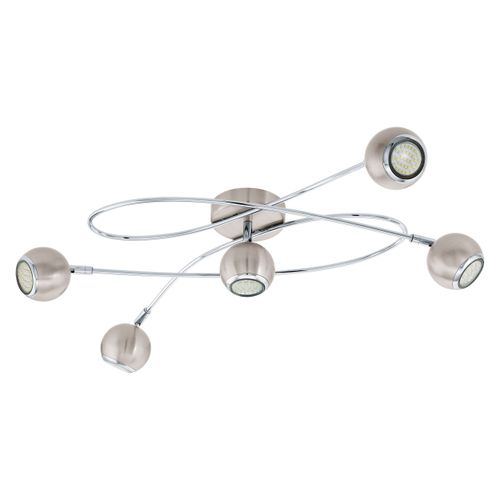 Eglo Locanda stropna/5, led, gu10, 5x3w, 5x240lm, krom/nikal slika 1