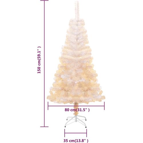 Umjetno božićno drvce s obojenim vrhovima bijelo 150 cm PVC slika 12