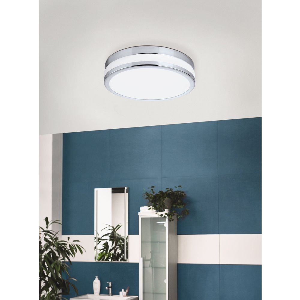 Eglo Palermo Plafonjera/1, LED, 24W, 2100lm, IP44, Promjer 295mm, Krom/Bijela slika 2