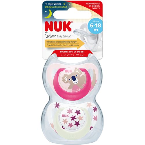 NUK duda varalica - silikon Star Day &amp; Night 6-18 m, 2/1 10736727 slika 1