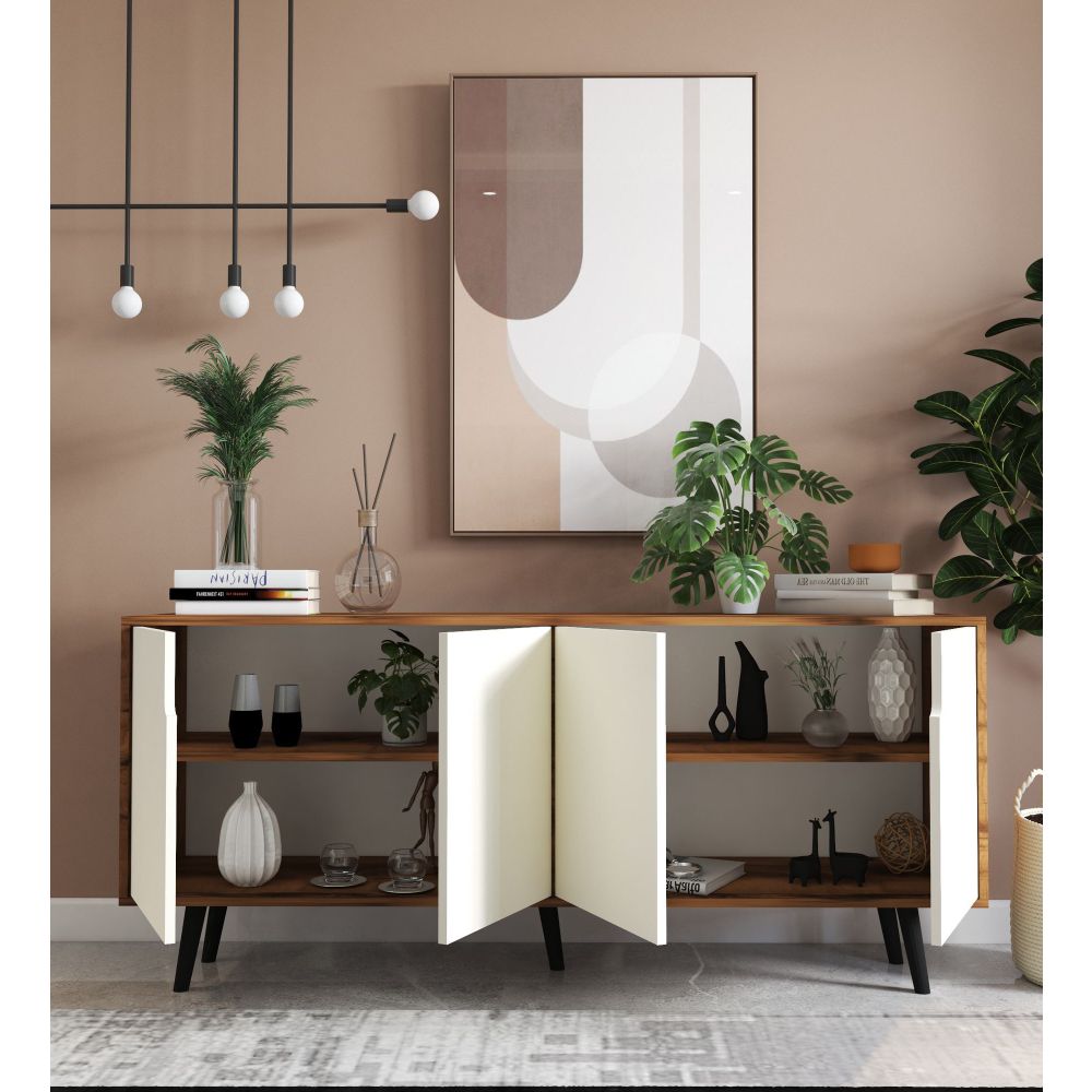 Dresser (konzolni namještaj) "Latina Modern 180" - boje: orah i bijela slika 3
