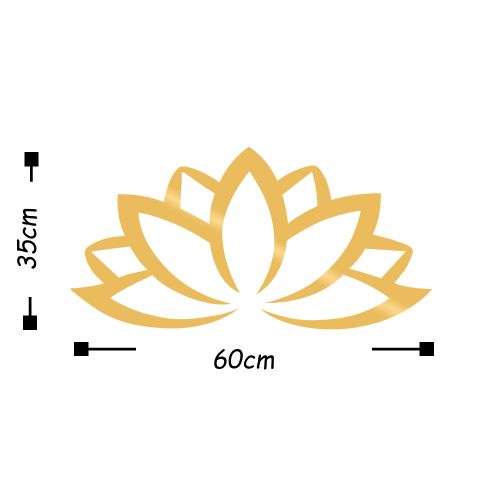 Wallity Metalna zidna dekoracija, Lotus Flower 2 - Gold slika 3