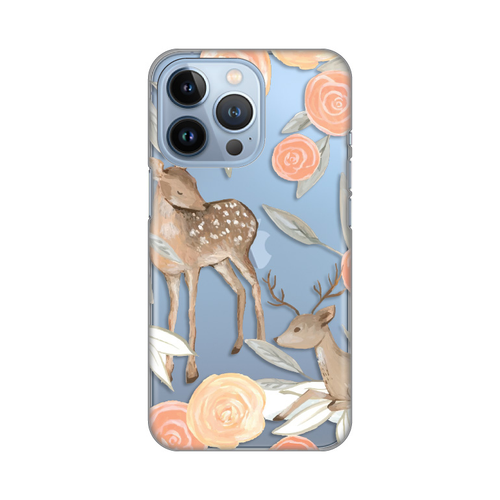 Torbica Silikonska Print Skin za iPhone 13 Pro 6.1 Flower Deer slika 1