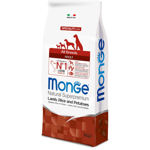 Monge Natural Superpremium Dog All Breeds Adult Monoprotein Lamb With Rice And Potatoes 12 kg slika 1