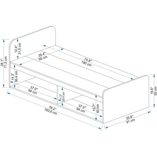 Newra - Atlantic Pine, Beige Atlantic Pine
Beige Single Bedstead slika 6