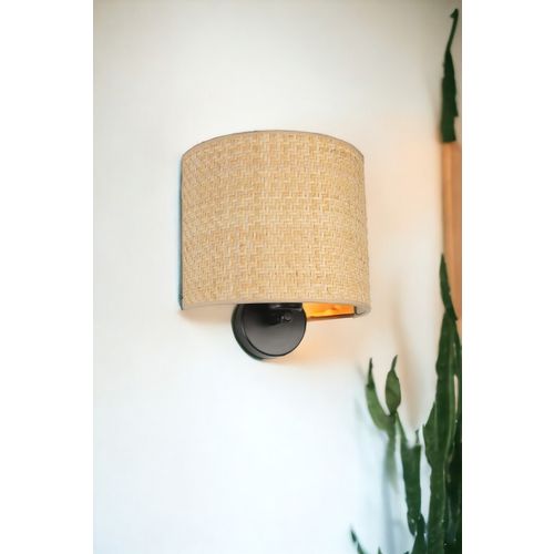 Hasır Rattan Abajurlu Oval Aplik Beige
Black Wall Lamp slika 2