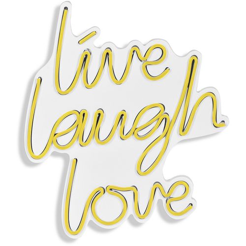 Wallity Ukrasna plastična LED rasvjeta, Live Laugh Love - Yellow slika 6