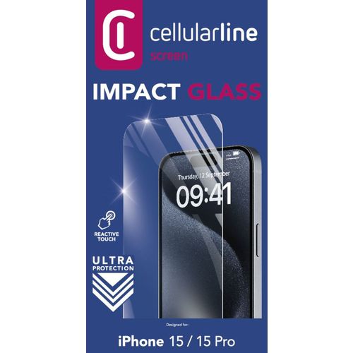 Cellularline zaštitno staklo za iPhone 15/15 Pro slika 3