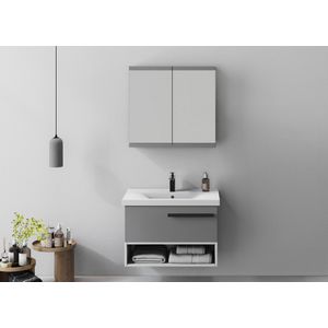 Set namještaja za kupatilo (2 komada) Blanc 80 u mat sivoj boji