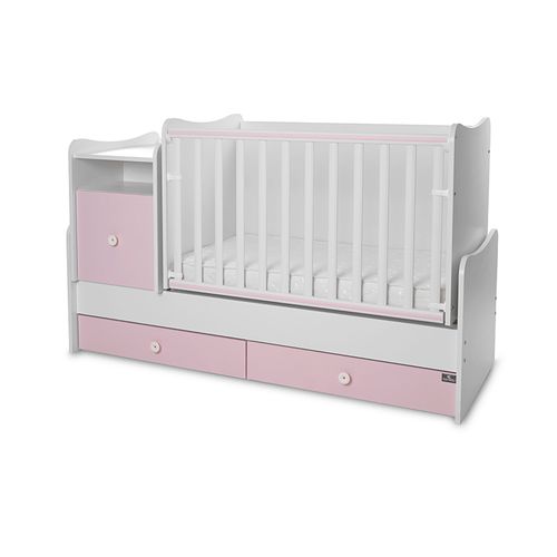 LORELLI TREND PLUS Modularni krevetić 4in1 s Mehanizmom Ljuljanja White/Orchid Pink  slika 1