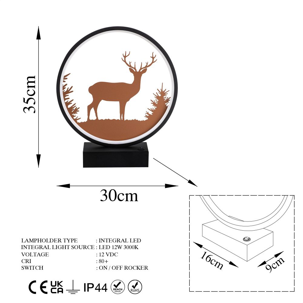 Stolna lampa XMAS7 Black Copper slika 9