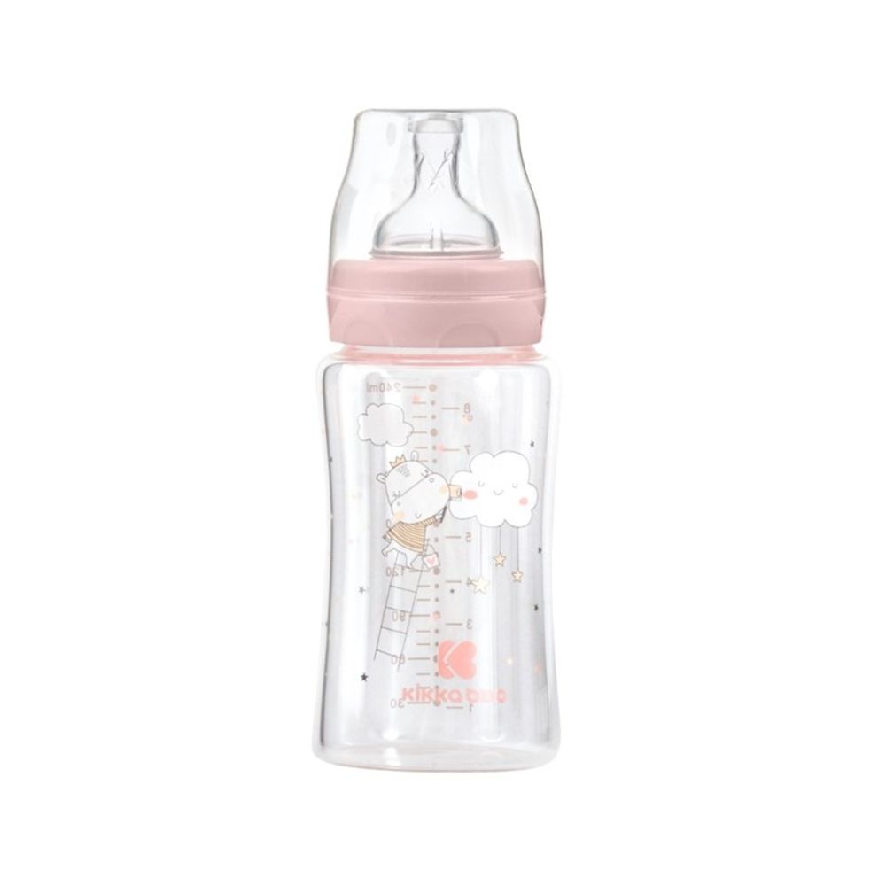 Kikka Boo Staklena flašica Hippo Dreams 240ml 3m+ Pink slika 1