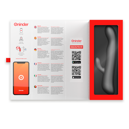 Oninder Rabbit &amp; Rotation Vibrator App Controlled - Crna slika 6