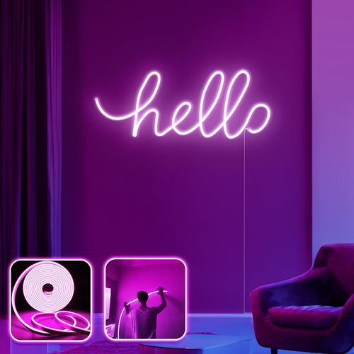 Opviq dekorativna zidna led svjetiljka, Hello - Large - Pink slika 2