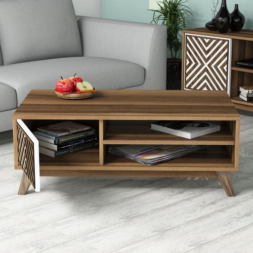 Inci - Walnut, White Walnut
White Living Room Furniture Set slika 4