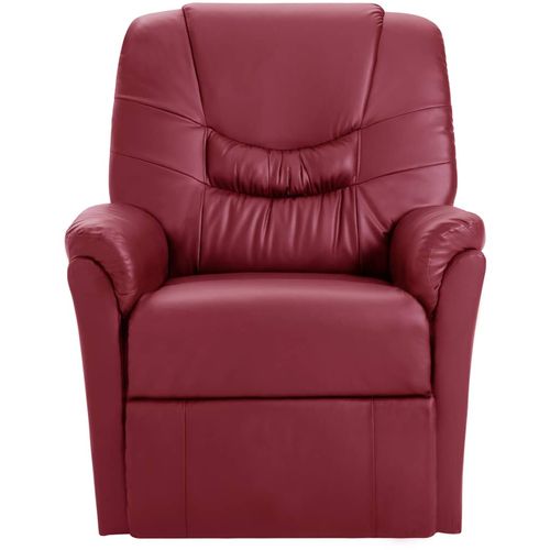 Masažna fotelja od umjetne kože crvena boja vina slika 2