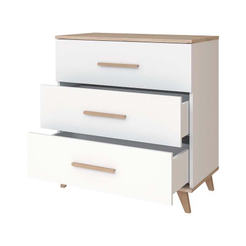 Faktum Flip komoda s 3 ladice, White-Oak slika 3