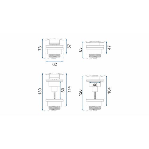 REA Sifon za umivaonik Klik-Klak Universal Chrome slika 9