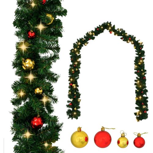  Božićna girlanda ukrašena s kuglicama i LED žaruljama 20 m slika 1
