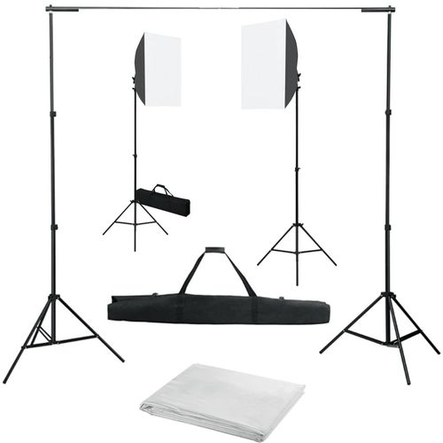 Oprema za fotografski studio sa svjetlima softbox i pozadinom slika 28