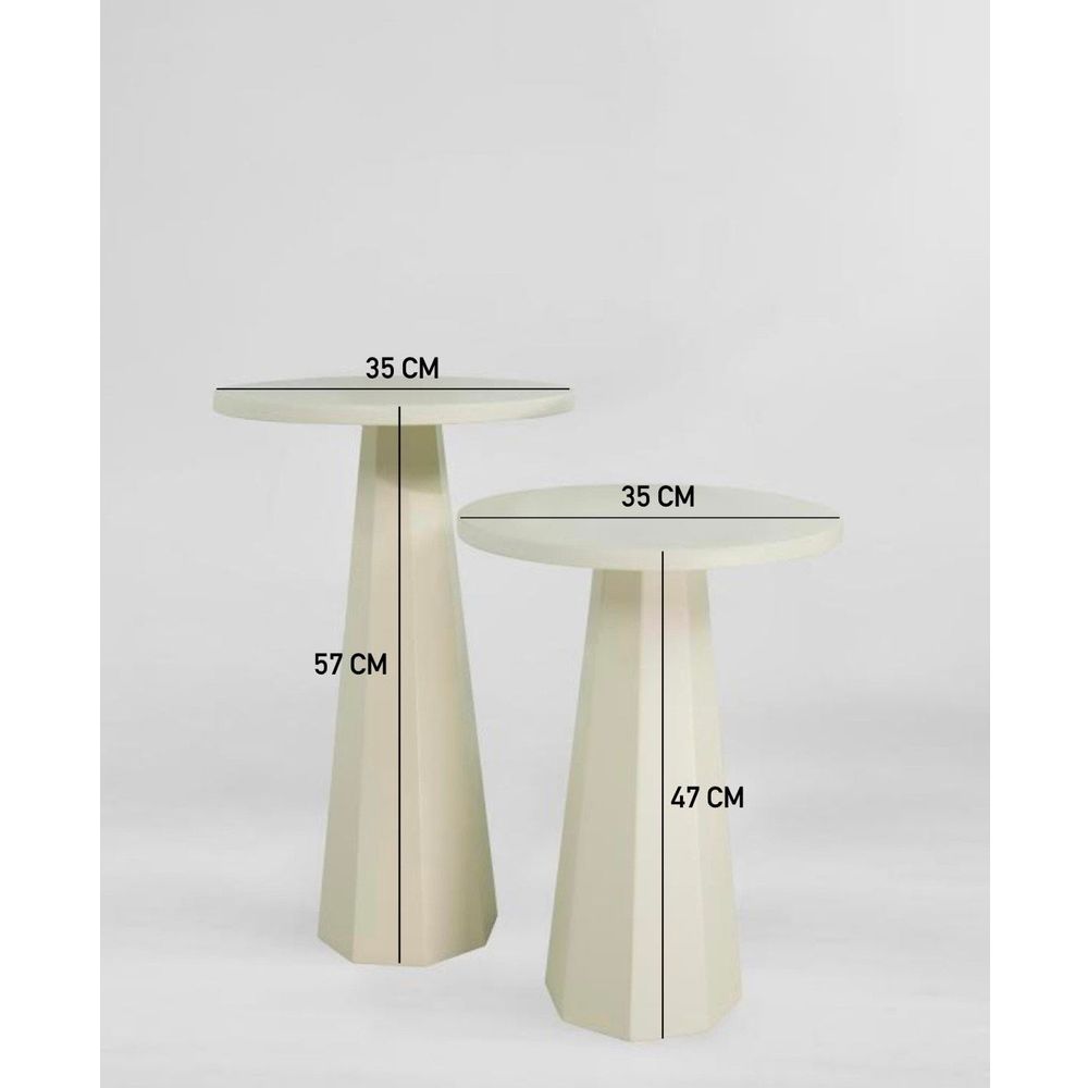 Set bočnih stolova "Lilyum (57 + 47)" - boja: Krem slika 5