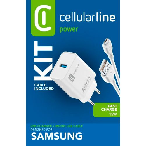 Cellularline kućni punjač Samsung i kabel Micro USB 3A/15W slika 2