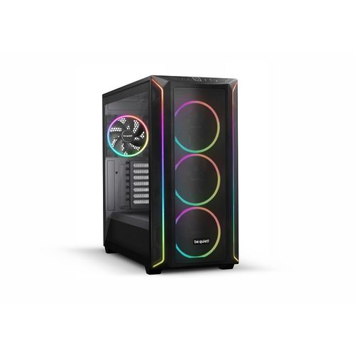 SHADOW BASE 800 FX Black, MB compatibility: E-ATX / ATX / M-ATX / Mini-ITX, ARGB illumination, Four pre-installed be quiet! Light Wings 3 140mm PWM fans, including space for water cooling radiators up to 420mm slika 1