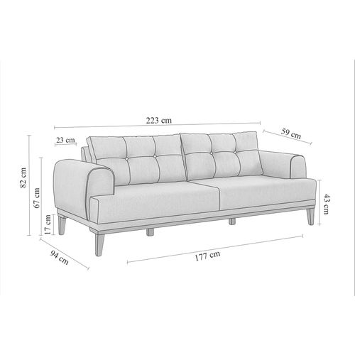 Woody Fashion Trosjed Vina 3 - sivi, Atlantic Pine slika 9