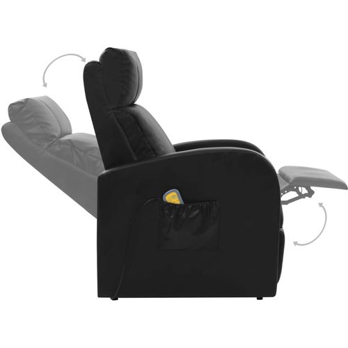 Masažna stolica od umjetne kože crna slika 17