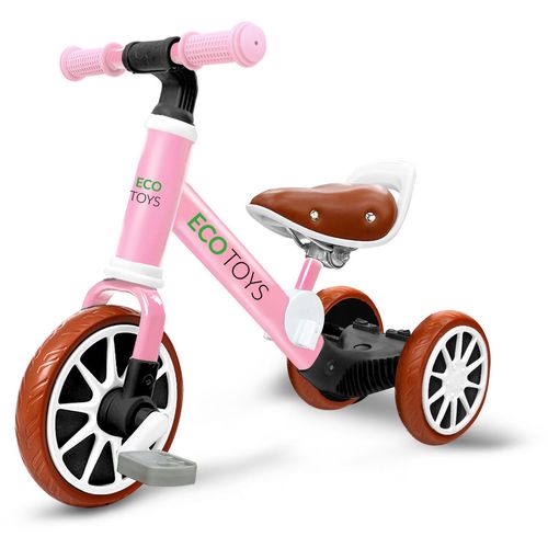Dječji tricikl 3u1 EcoToys rozo/smeđi slika 1