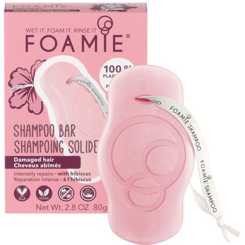 FOAMIE čvrsti šampon za oštećenu kosu hibiskus 80g slika 1