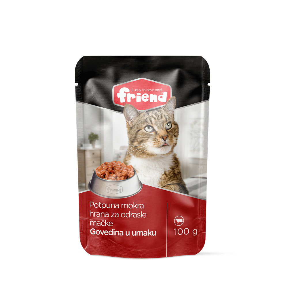 Friend mokra hrana za mačke u vrećici Govedina 100g slika 1