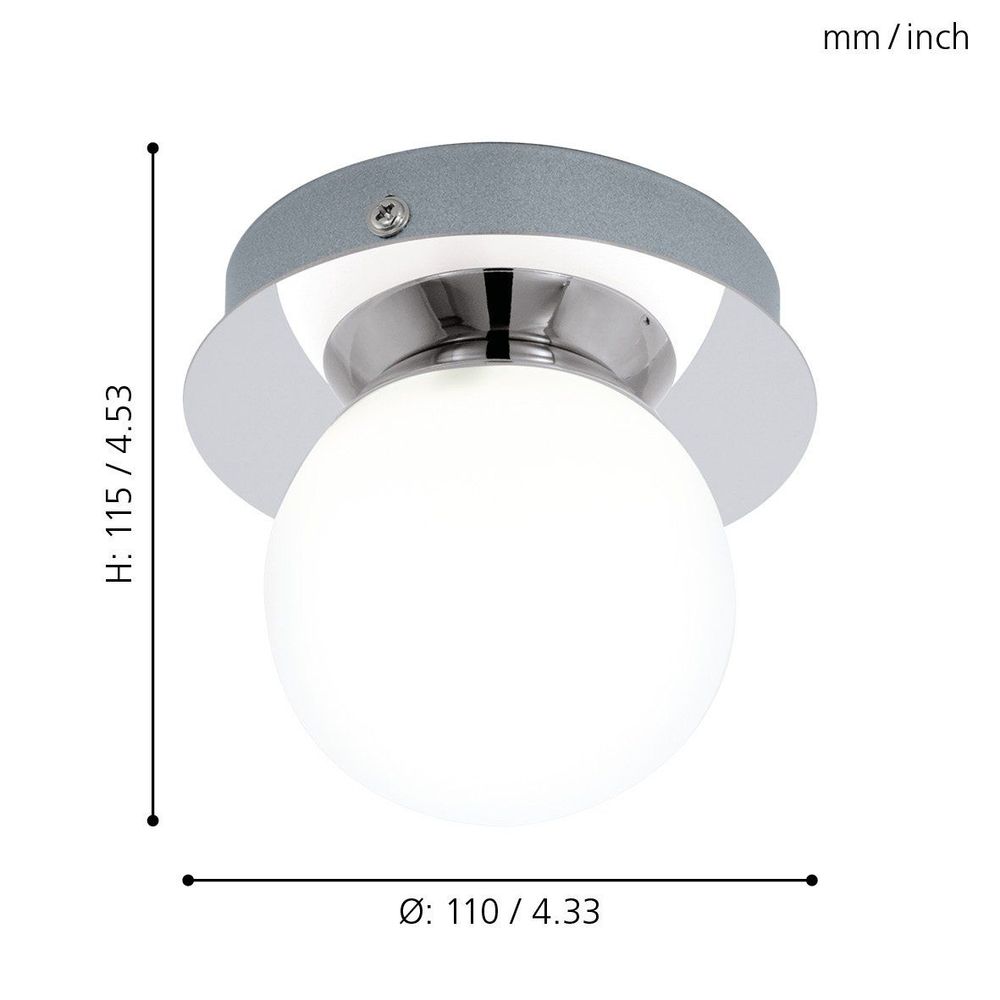 Eglo Mosiano stropna/1, led, 3,3w, 340lm, krom/bijela  slika 4