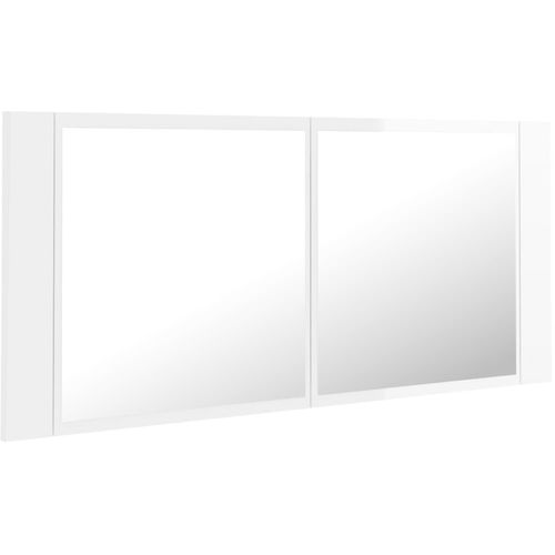 LED kupaonski ormarić s ogledalom sjajni bijeli 100x12x45 cm slika 12