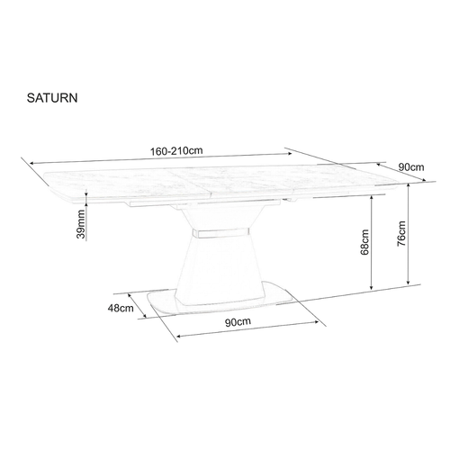 Stol SATURN II - MDF + keramika slika 5