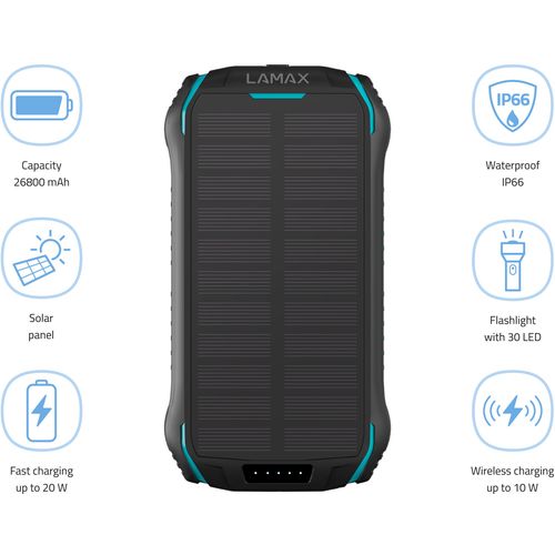 LAMAX prijenosna baterija Journey 26800 mAh slika 6