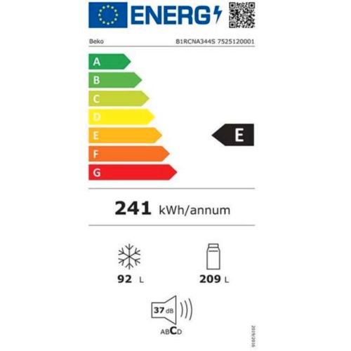 Beko B1RCNA344S Kombinovani frižider, NeoFrost, Širina 59.5cm, Visina 180cm, Srebrna boja slika 4