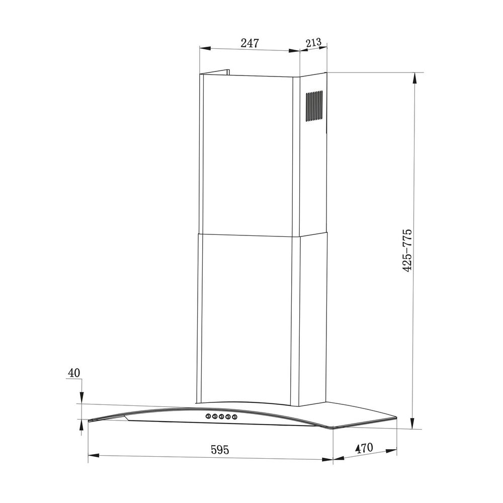 Berdsen BT-201 kuhinjska napa s dimnjakom od 60 cm slika 6