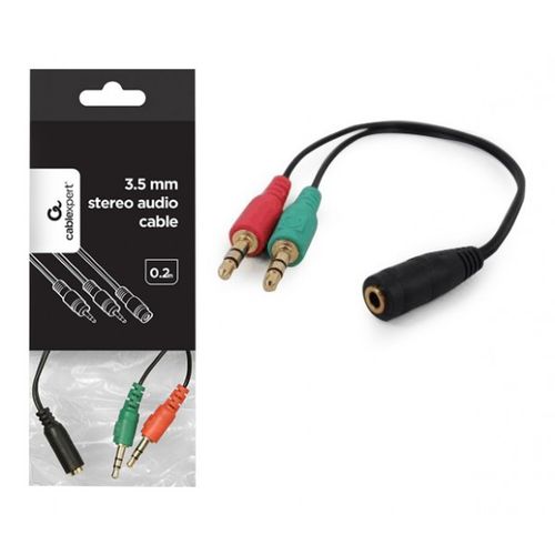 CCA-418 Gembird 3.5mm Headphone Mic Audio Y Splitter Cable Female to 2x3.5mm Male adapter slika 2