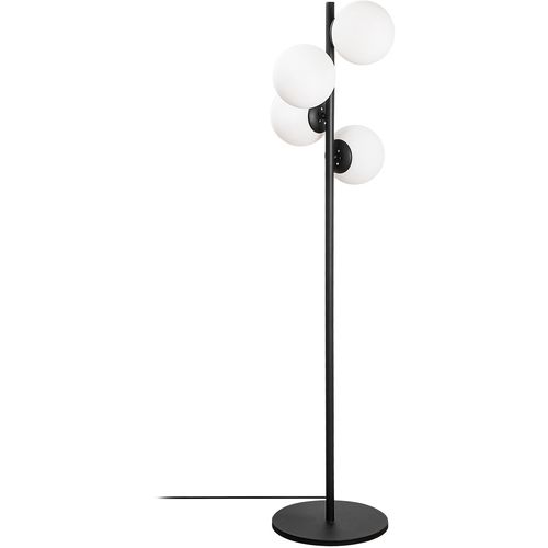 Opviq Podna lampa FAZE 115, crna, metal- staklo, 32 x 32 cm, visina 130 cm, promjer kugle 15 cm, duljina kabla 200 cm, 4 X E27 40 W, Faze-NT-115-1 slika 1