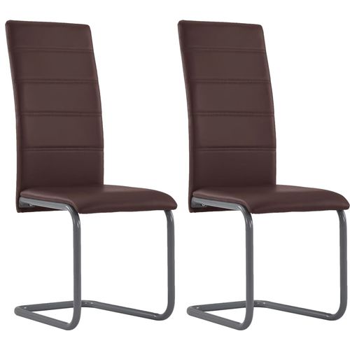 Konzolne blagovaonske stolice od umjetne kože 2 kom smeđe slika 17