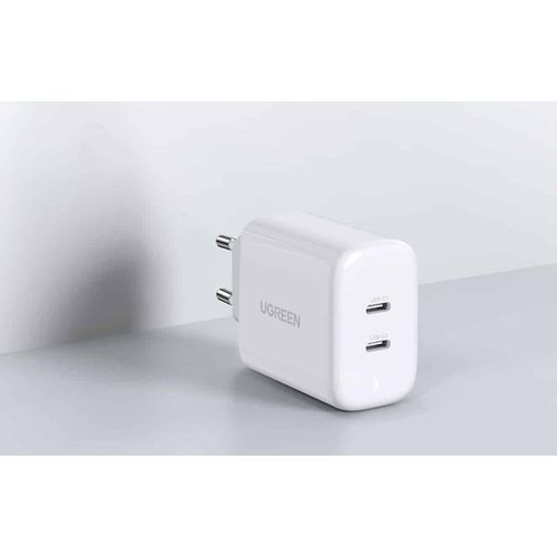 UGREEN CD243 zidni punjač 2x USB-C 40W (bijeli) slika 1