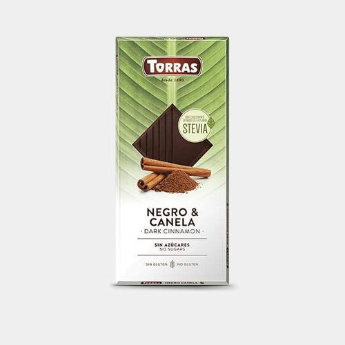 Torras Tamna čokolada s cimetom zaslađena eritritolom i stevijom bez glutena 125 g slika 1