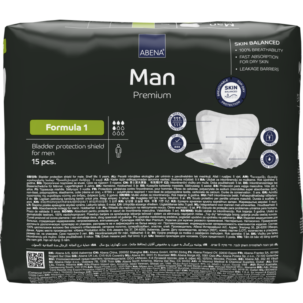 Abena Man Premium ulošci za muškarce Formula 1 15kom 23x29cm slika 2