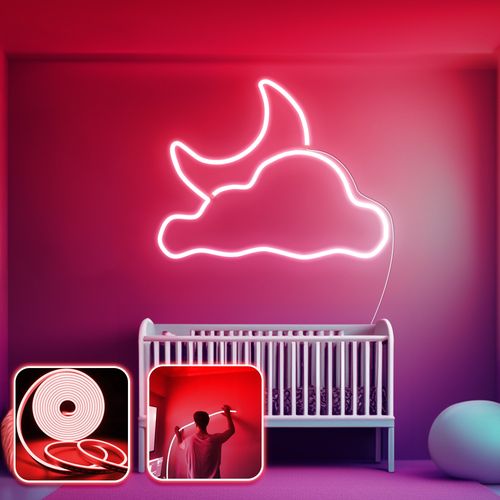 Opviq dekorativna zidna led svjetiljka, Good Night - Medium - Red slika 2