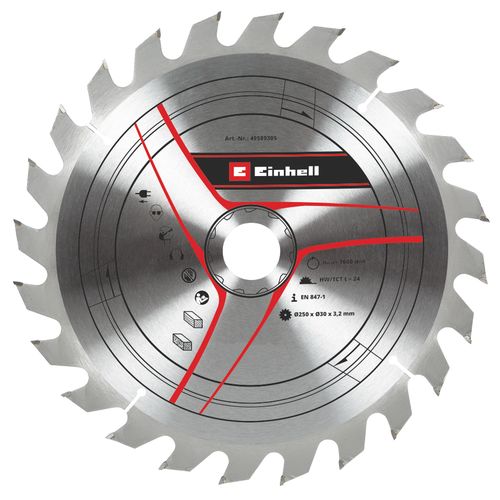 Einhell Pribor za stacionarne testere Set reznih listova 2 kom 250x30 T24/60 slika 4